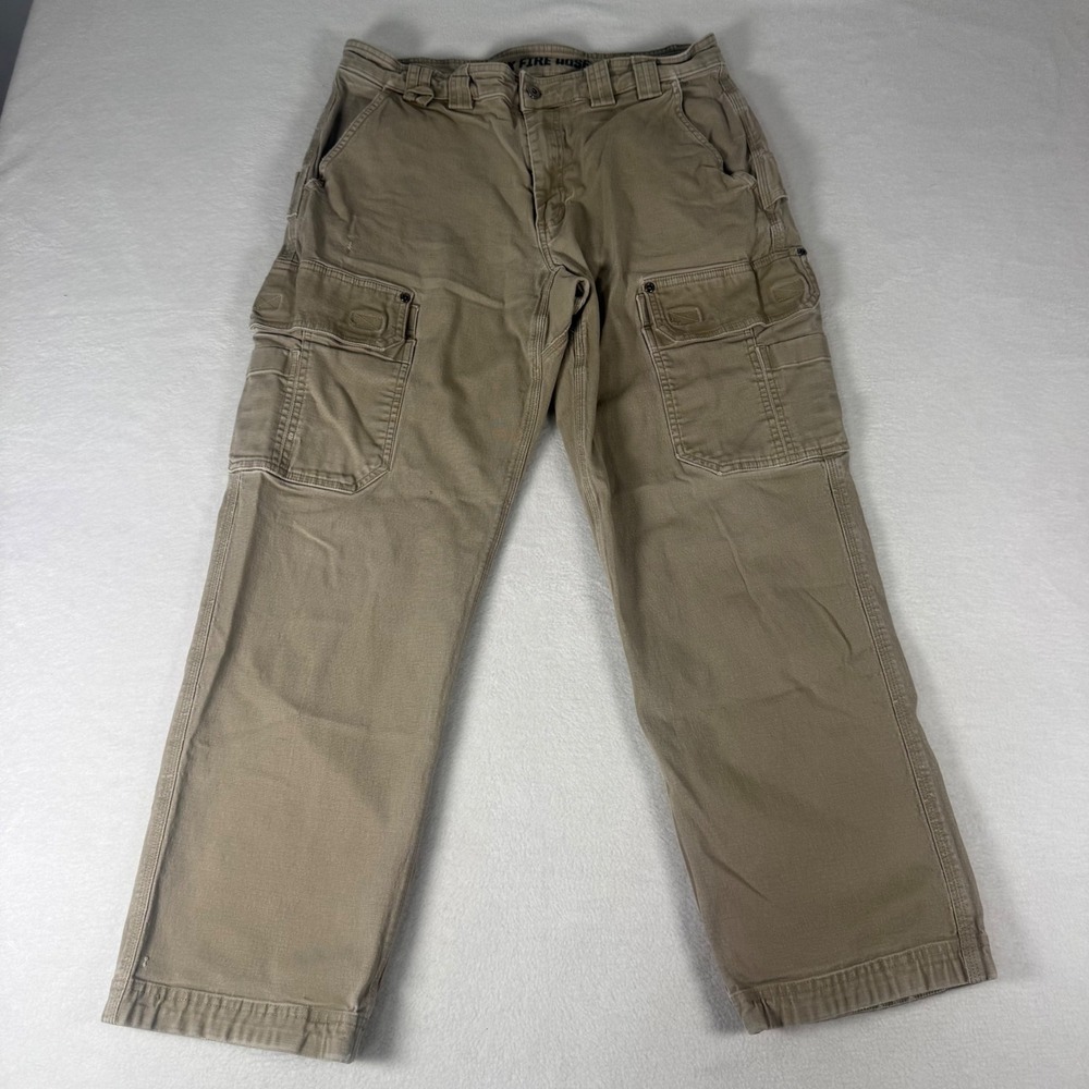 Duluth Flex Fire Hose Cargo Pants Mens 34x30 Tan Workwear Gorpcore Utility